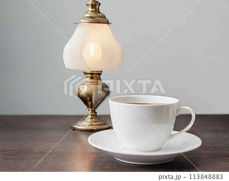 アンティーク家具とコーヒー 113848883