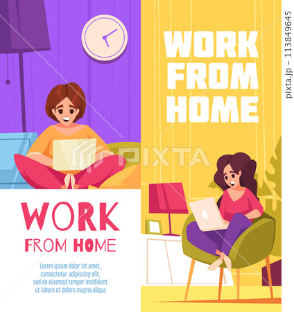 Work from home banner set 113849645