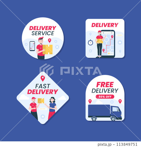 Delivery service label set 113849751