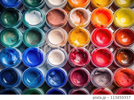 Artist's color palette. Generative Ai illustration 113850357