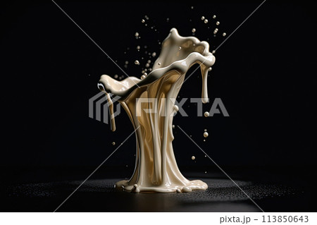 Milk splash. White color liquid splashing. Generative Ai illustration Milk splash. White color liquid splashing. Generative Ai illustration 113850643
