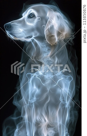 X-ray image of a dog's body 113850876
