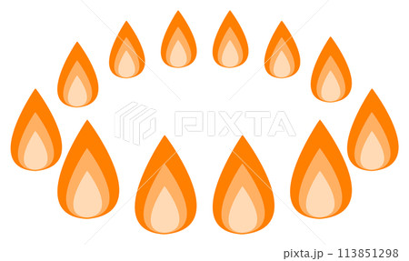 高火力で高温の炎のコンロイラスト 113851298