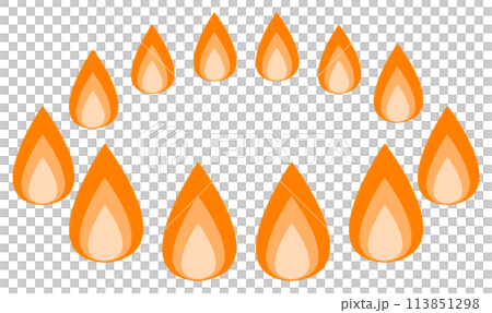 高火力で高温の炎のコンロイラスト 113851298