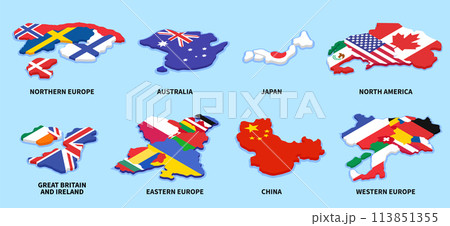 Isometric map illustrations 113851355