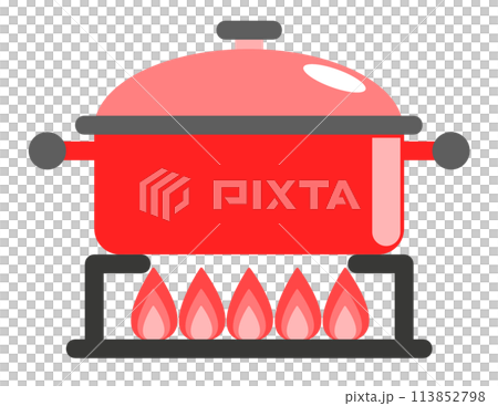 調理用コンロで鍋料理をしているイラスト 113852798