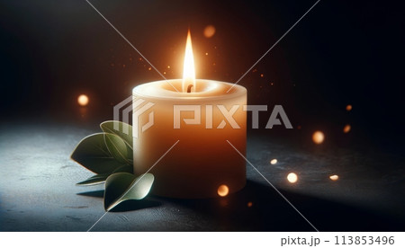 火のついた蝋燭 火のついた蝋燭 113853496