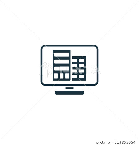 Virtual Office icon. Monochrome simple Remote Work icon for templates, web design and infographics 113853654