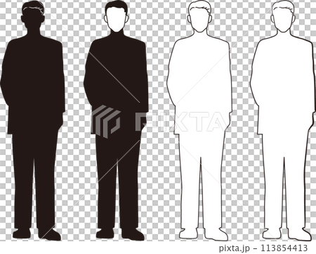 模仿男性的人形單色插圖集 模仿男性的人形單色插圖集 113854413