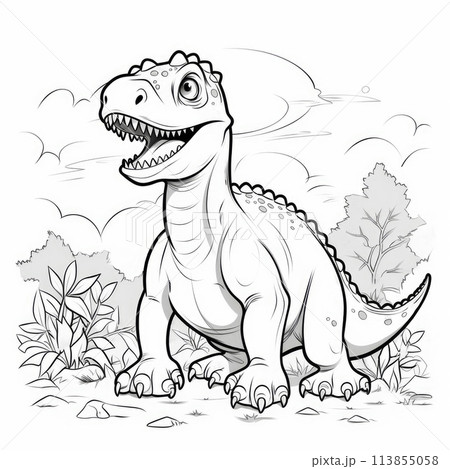 Dinosaur black and white coloring page Dinosaur black and white coloring page 113855058