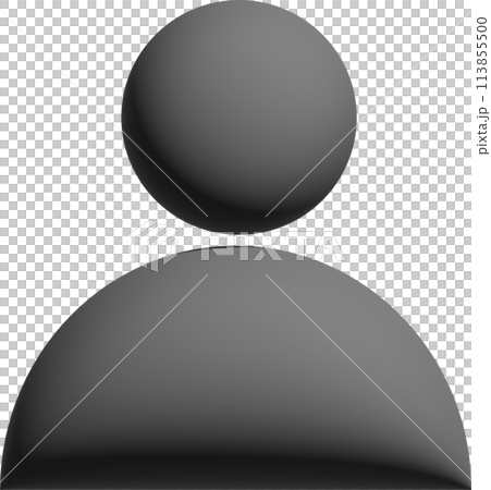 3D person pictogram silhouette icon upper body avatar 3D person pictogram silhouette icon upper body avatar 113855500