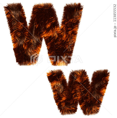 Animal fur decorative alphabet 113855532