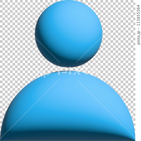 3D 人像形圖剪影圖示上半身頭像 113855564