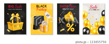Black friday cards set 113855750