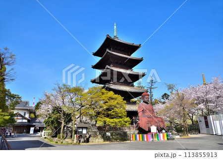 《愛知県》春の興正寺五重塔と釈迦牟尼大仏 113855913