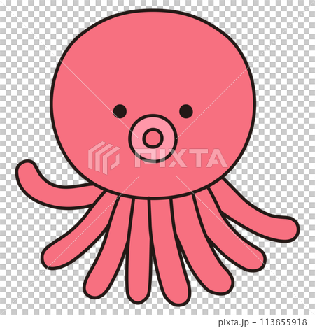 可愛章魚的向量圖。章魚，圖標，海，水族館 113855918