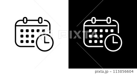 ワークライフバランスの線画アイコン ワークライフバランスの線画アイコン 113856604