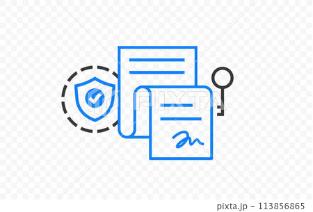 Business or electronic contract vector illustration Business or electronic contract vector illustration 113856865