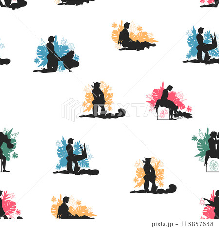 Kama Sutra seamless pattern design poster のイラスト素材 113857638 PIXTA