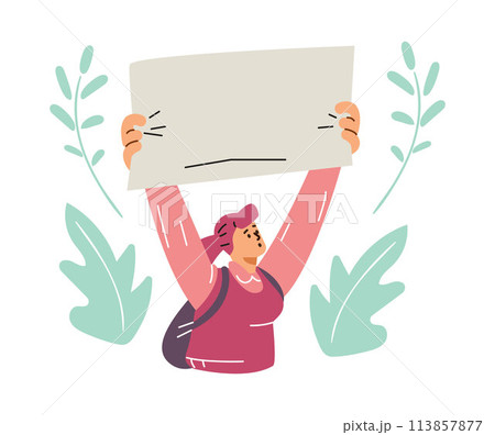 Activist with banner vector illustration Activist with banner vector illustration 113857877