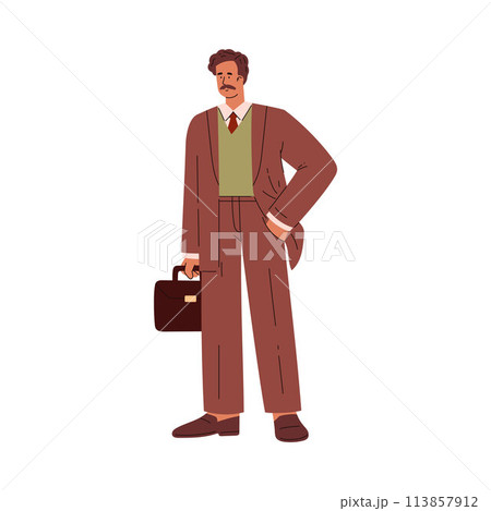Vintage professional man vector illustration 113857912
