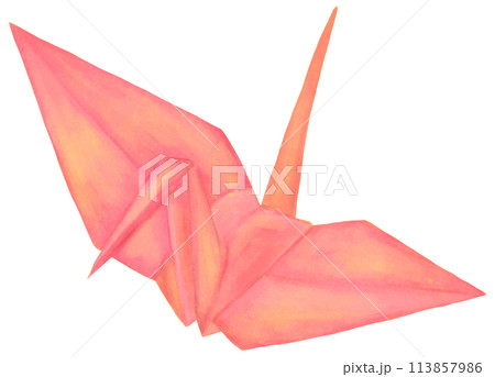 折鶴 おりがみ ピンク色 折鶴 おりがみ ピンク色 113857986