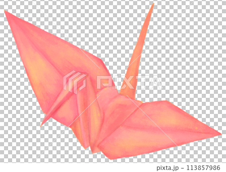 折鶴 おりがみ ピンク色 折鶴 おりがみ ピンク色 113857986