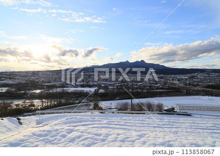 箱田城跡からの眺め（雪化粧） 113858067