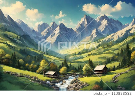 山脈の絶景 113858552