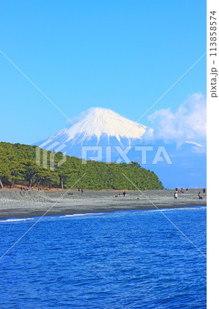 静岡県静岡市、三保の松原と富士山の風景 静岡県静岡市、三保の松原と富士山の風景 113858574