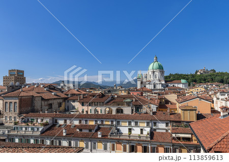 Panorama of Brescia with cathedral dome and medieval castle Panorama of Brescia with cathedral dome and medieval castle 113859613