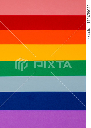 LGBT pride flag made of colored paper stripes LGBT pride flag made of colored paper stripes 113859632