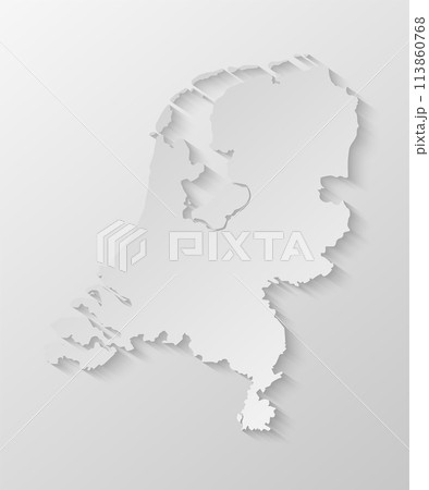 Minimal white map Netherlands, template country 113860768