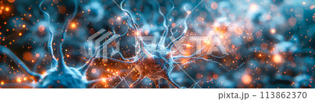 A close up of a brain with many neurons AI-generated item A close up of a brain with many neurons AI-generated item 113862370