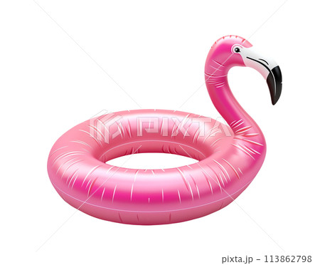 Beach inflatable pink flamingo ring 113862798