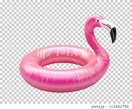 Beach inflatable pink flamingo ring 113862798