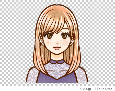 Illustration material of an adult woman with long blonde hair wearing see-through clothing Illustration material of an adult woman with long blonde hair wearing see-through clothing 113864862