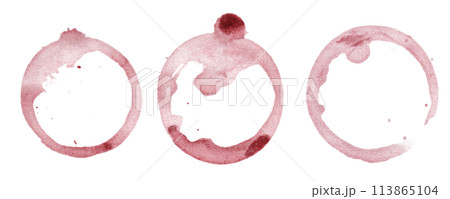 Wine glass mark isolated on white background. Hand drawn illustration. 113865104