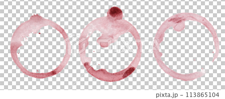 Wine glass mark isolated on white background. Hand drawn illustration. 113865104