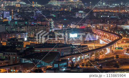 The rhythm of the city of Dubai aerial timelapse The rhythm of the city of Dubai aerial timelapse 113865904