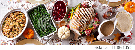 Thanksgiving dinner banner 113866350