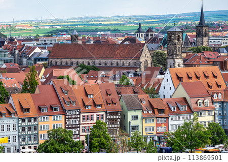 Erfurt Cathedral and Severikirche, St Severus's Church in Erfurt, Germany. Erfurt Cathedral and Severikirche, St Severus's Church in Erfurt, Germany. 113869501