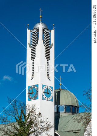 Exterior view of All Saints Orthodox Church in Munich, Germany 113869529