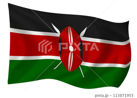 ケニア　国　旗　世界　アイコン 113871955