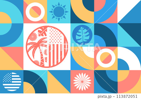 May is Asian Pacific American Heritage Month. Seamless geometric pattern. Template for background 113872051