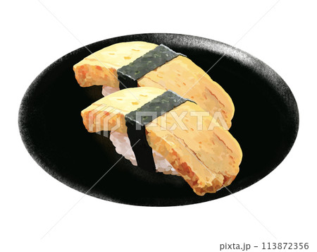 握り寿司(玉子焼き)黒皿 握り寿司(玉子焼き)黒皿 113872356