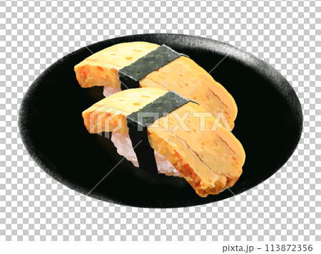 握り寿司(玉子焼き)黒皿 握り寿司(玉子焼き)黒皿 113872356
