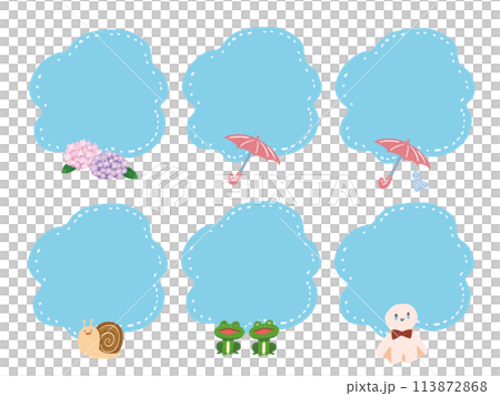 雲雨藍框手繪風格插畫集 113872868