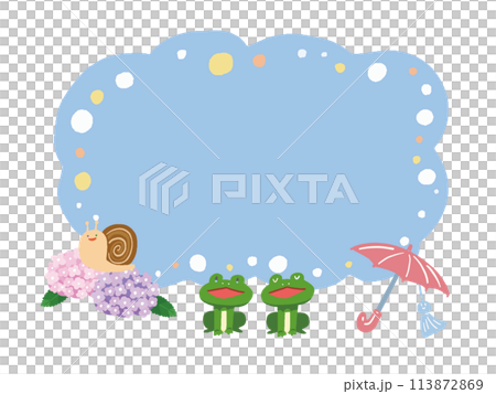 Pastel colored rainy season frame illustration Pastel colored rainy season frame illustration 113872869