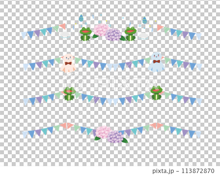 花環和雨流行線插圖集 113872870